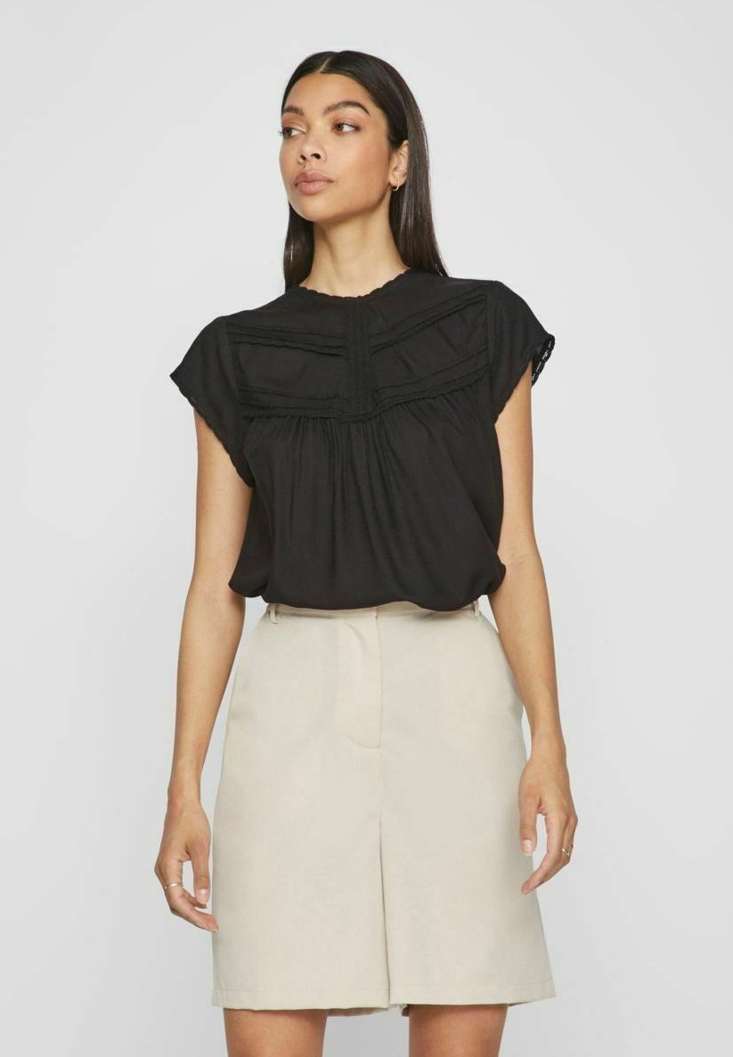 Блузка VILA с короткими рукавами, черный