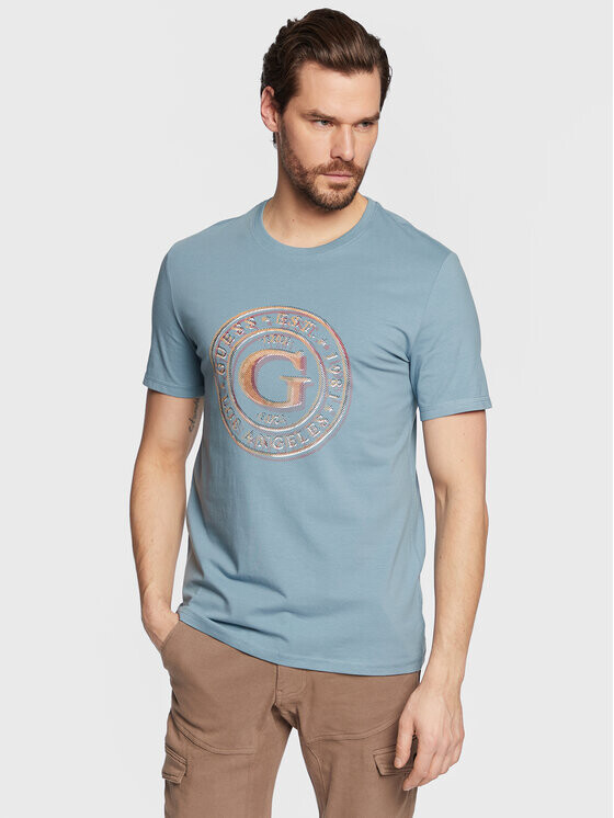 

Футболка узкого кроя Guess, синий