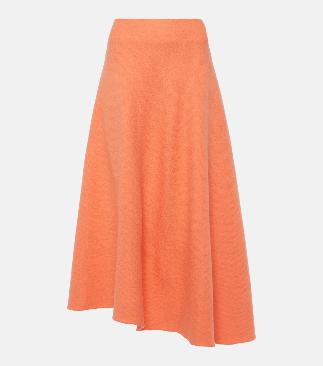 цена Асимметричная юбка миди из шерсти с высокой посадкой Jil Sander, оранжевый
