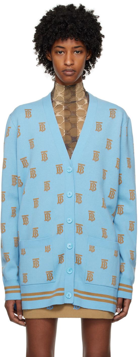 

Синий кардиган с монограммой Burberry