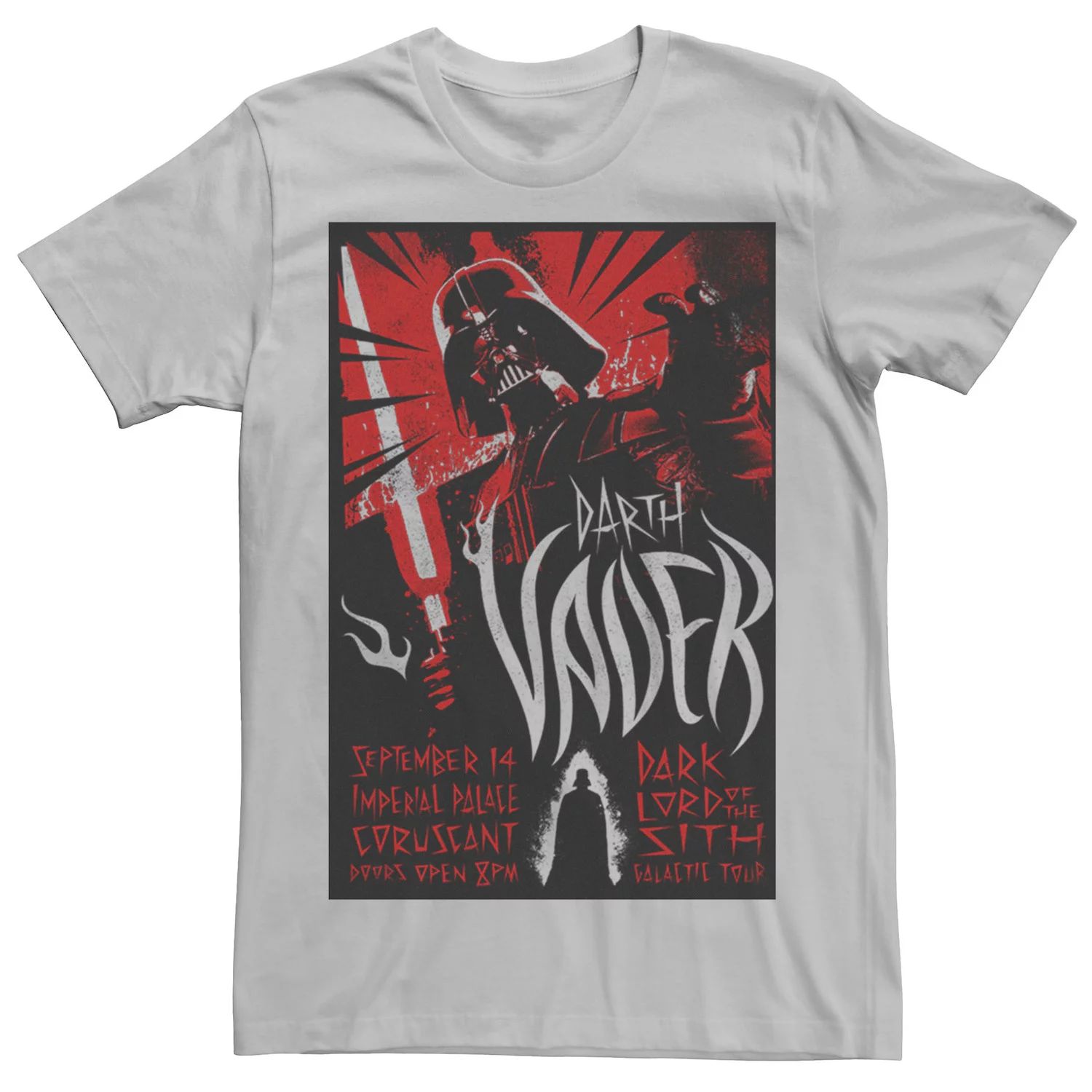 Мужская футболка с плакатом «Звездные войны Дарт Вейдер, Темный Лорд Галактического Тура» Star Wars, серебристый