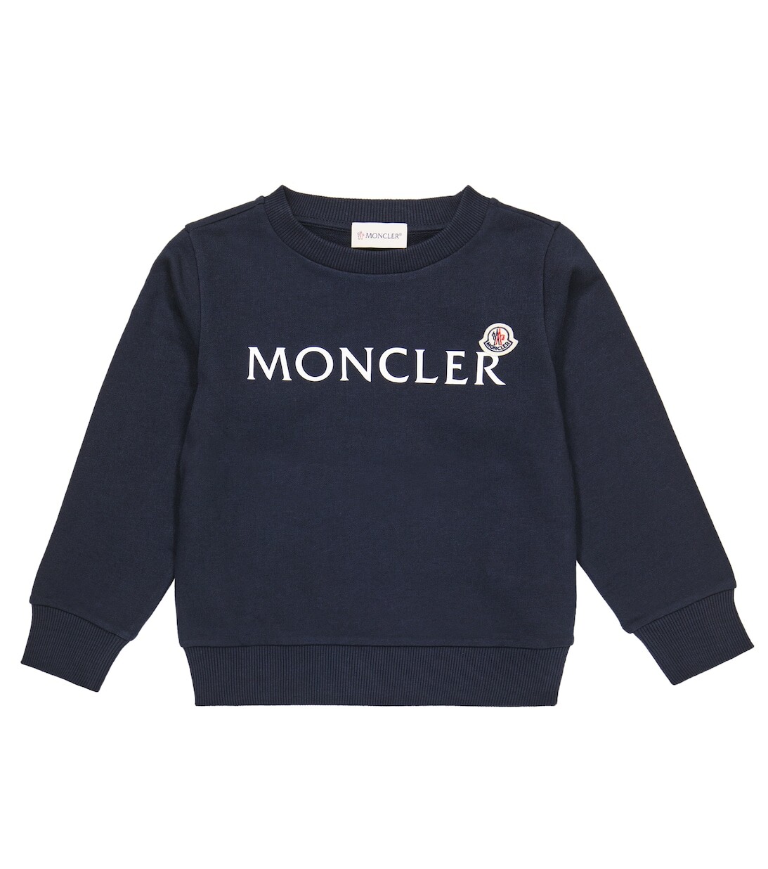 

Свитер из хлопкового джерси с логотипом Moncler Enfant, синий