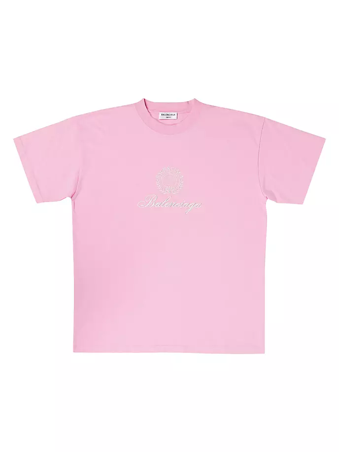 

Футболка Qixi Crest средней посадки Balenciaga, розовый