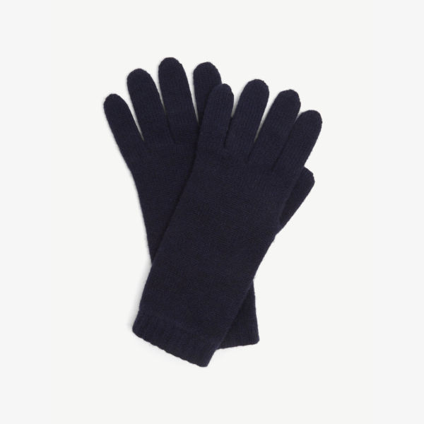 Кашемировые перчатки Joe в рубчик Johnstons, темно-синий