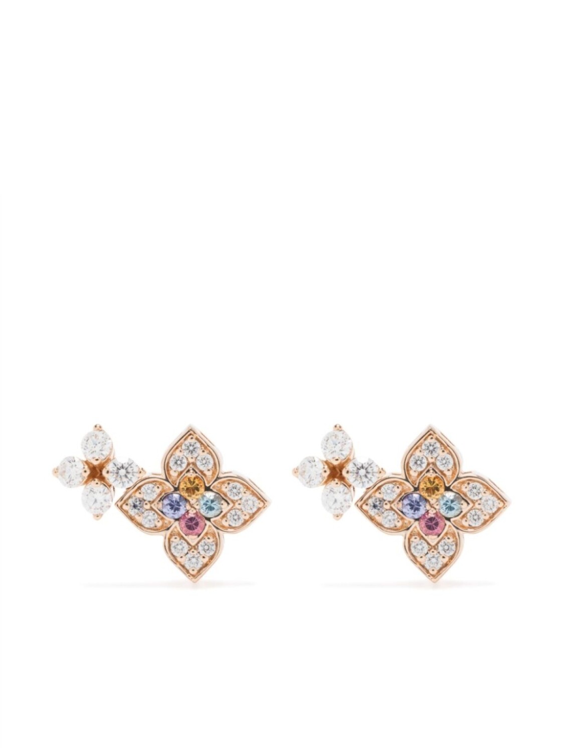 

Золотые серьги Princess Flower с камнями Roberto Coin, розовый