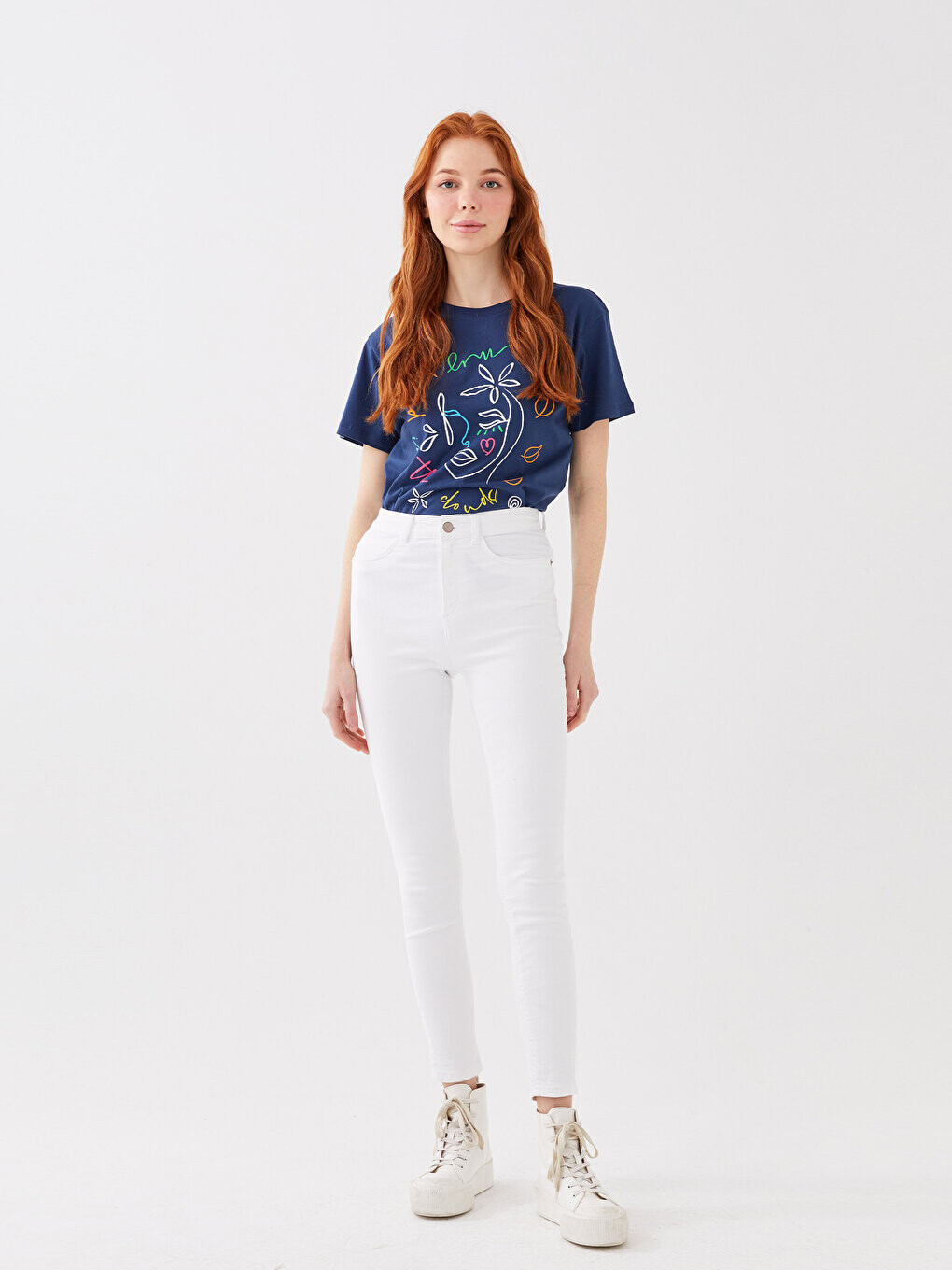 

Супероблегающие женские джинсовые брюки с высокой талией LCW Jeans, белое родео, Белый