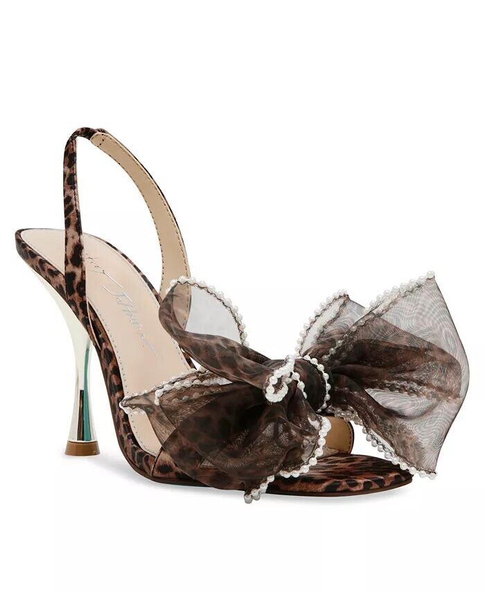 

Женские босоножки на каблуке из сетчатой ​​ткани желтого цвета с бантом Betsey Johnson, мультиколор