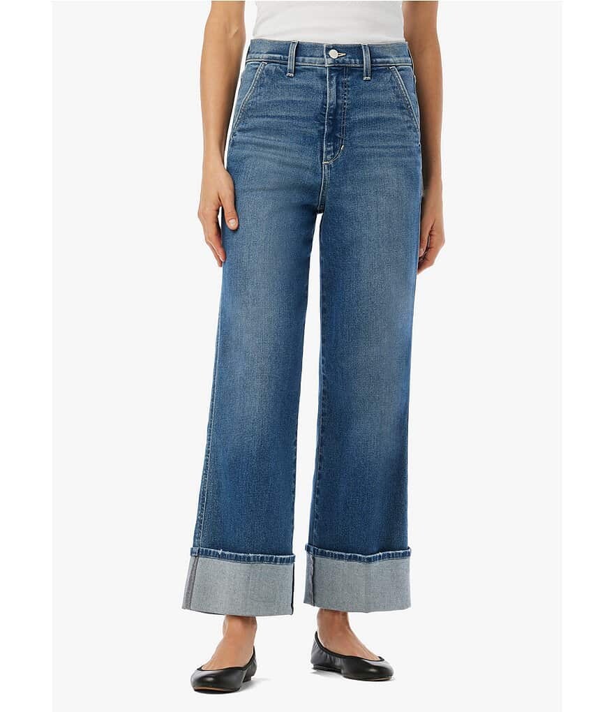 

Joe's Jeans Джинсы Trixie Denim с манжетами и широкими штанинами длиной до щиколотки, синий