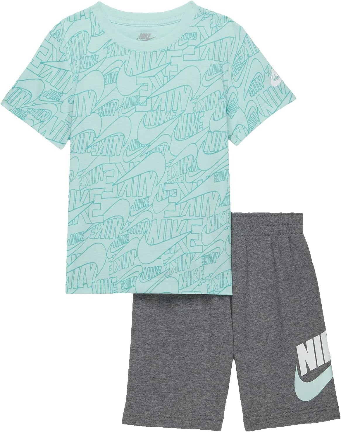 

Детский набор Nike Logo T-Shirt and Shorts Set, цвет Carbon Heather