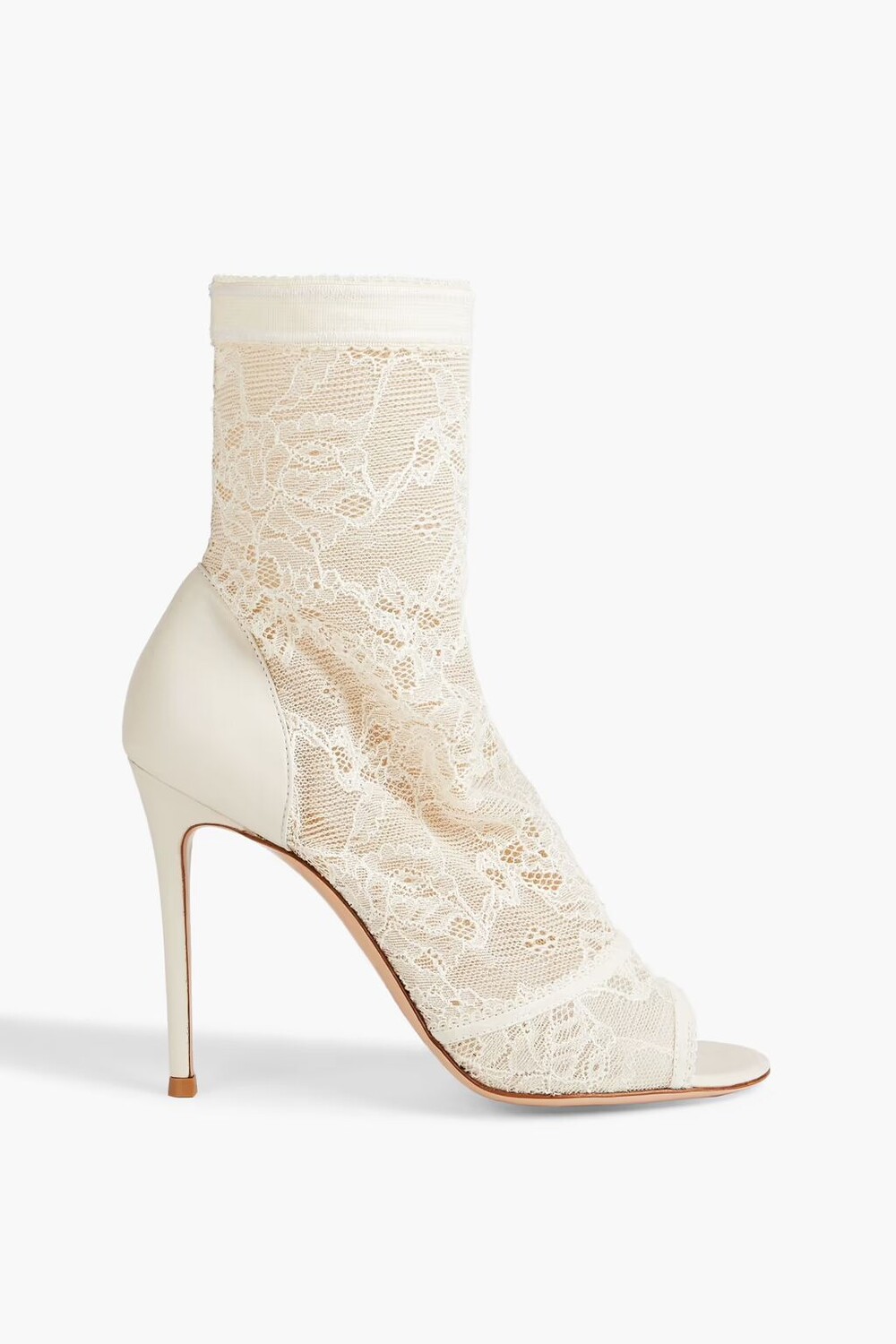 

Ботильоны Missy с кожаной отделкой и шнуровкой стрейч Gianvito Rossi, цвет Off-white