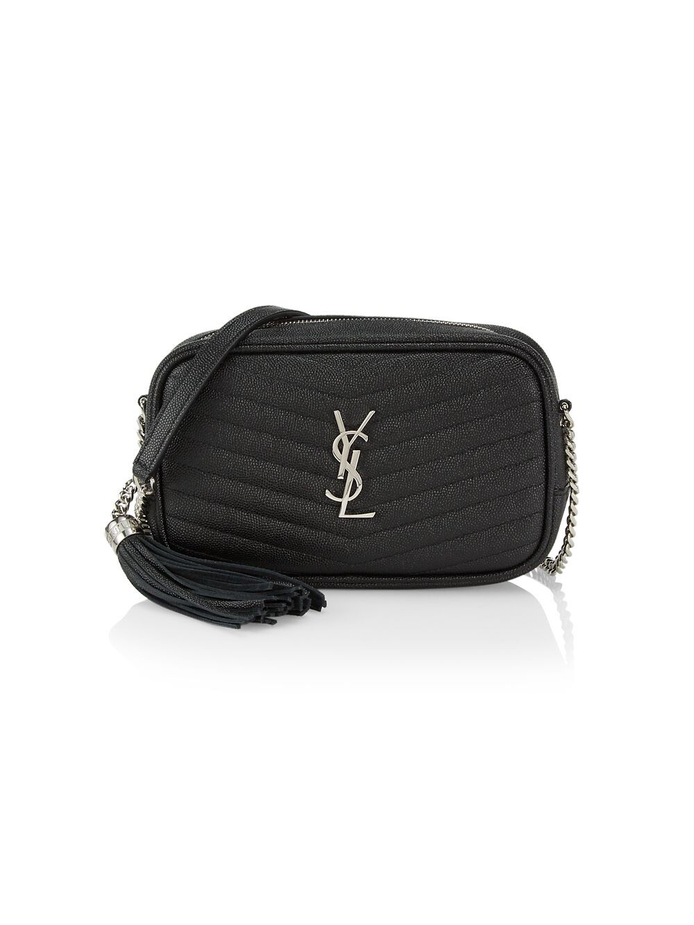 

Кожаная сумка Mini Lou Matelassé для фотоаппарата Saint Laurent, черный