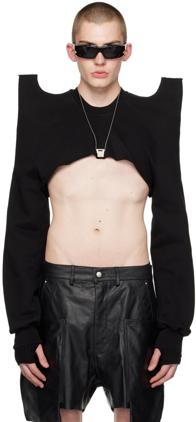 

Черный свитшот из микроволокна Tec Rick Owens