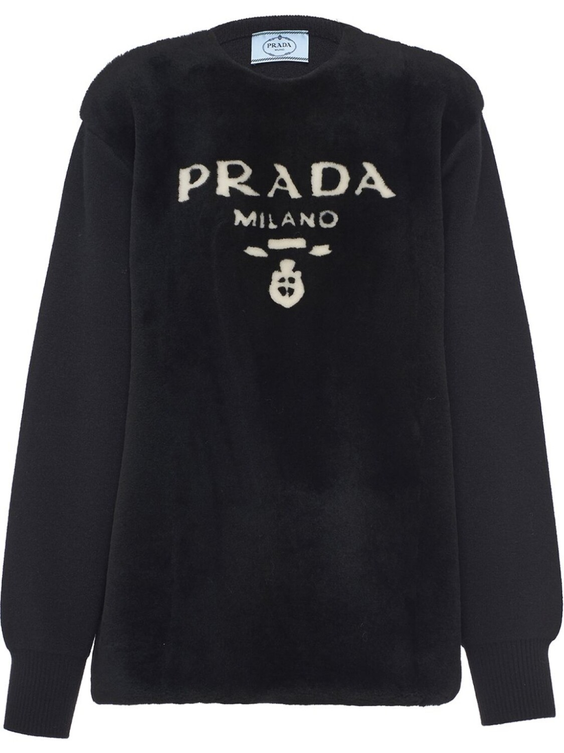 

Prada джемпер с вышитым логотипом, черный