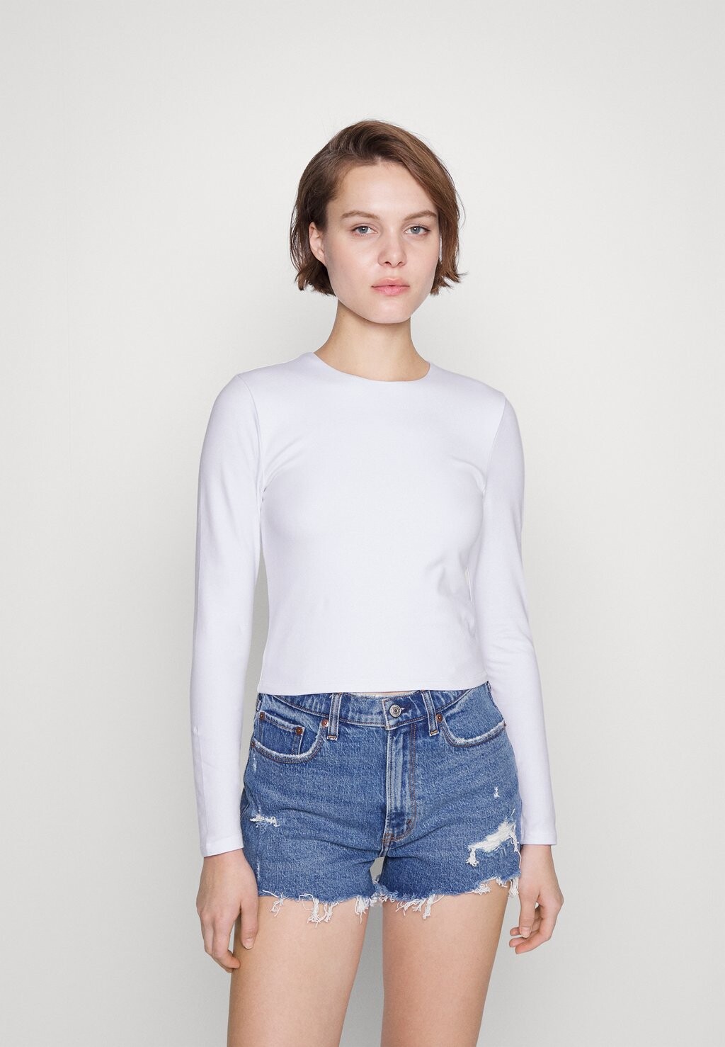

Топ с длинными рукавами Abercrombie & Fitch, белый