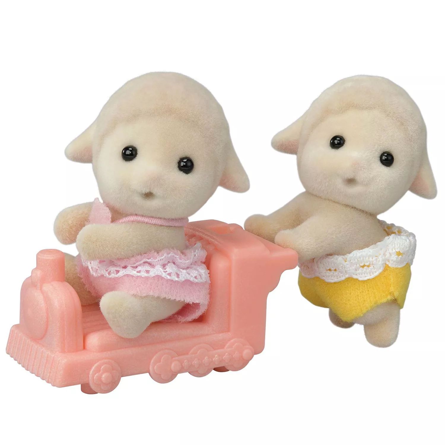 Набор из 2 коллекционных кукольных фигурок Calico Critters Sheep Twins с аксессуарами для автомобилей Calico Critters