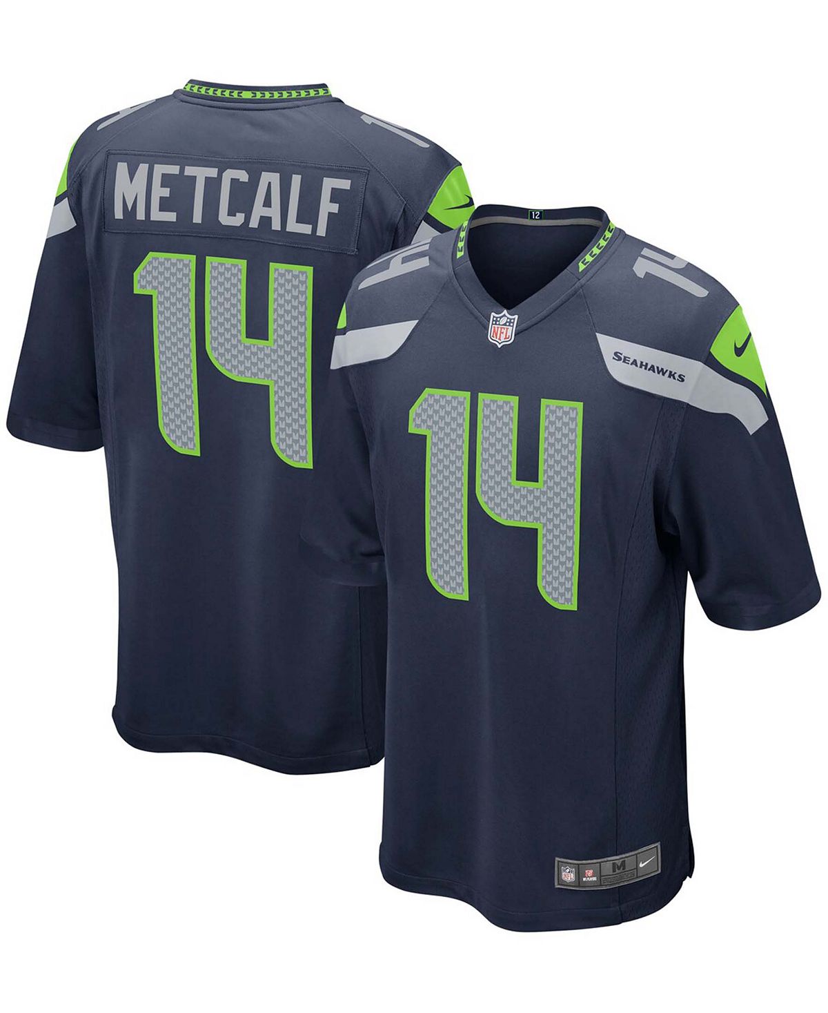 Мужская футболка команды DK Metcalf College Navy Seattle Seahawks Game Team Nike