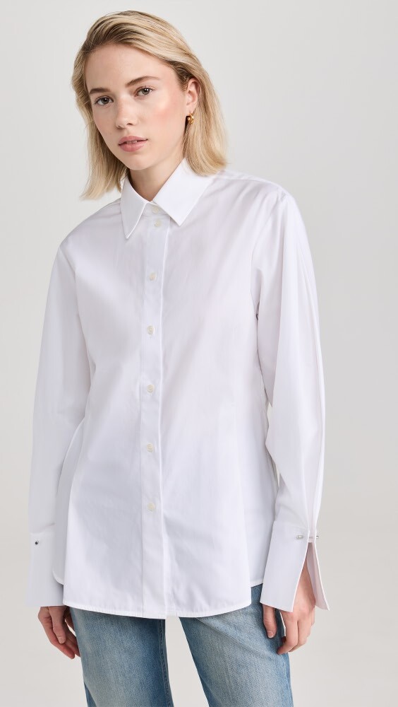 

Рубашка Victoria Beckham Pleat Detail, белый