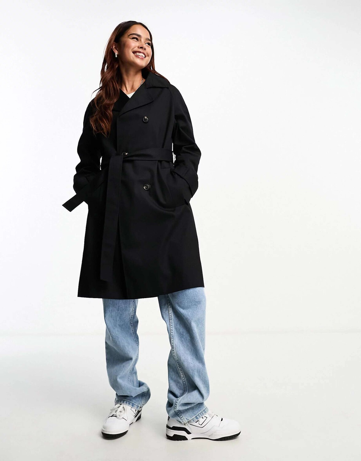 

Черный тренч миди ASOS