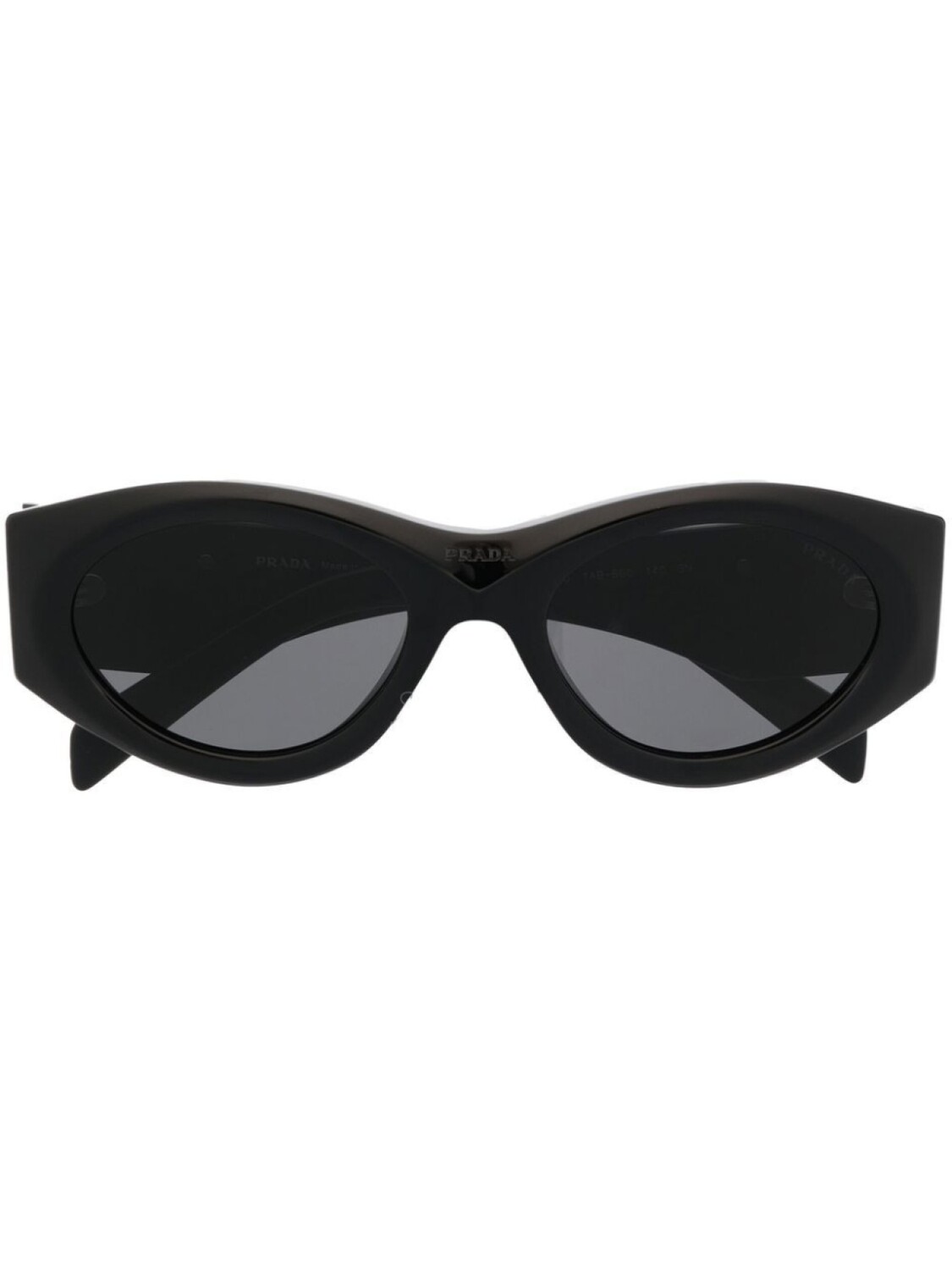 

Prada Eyewear солнцезащитные очки в овальной оправе с логотипом, черный