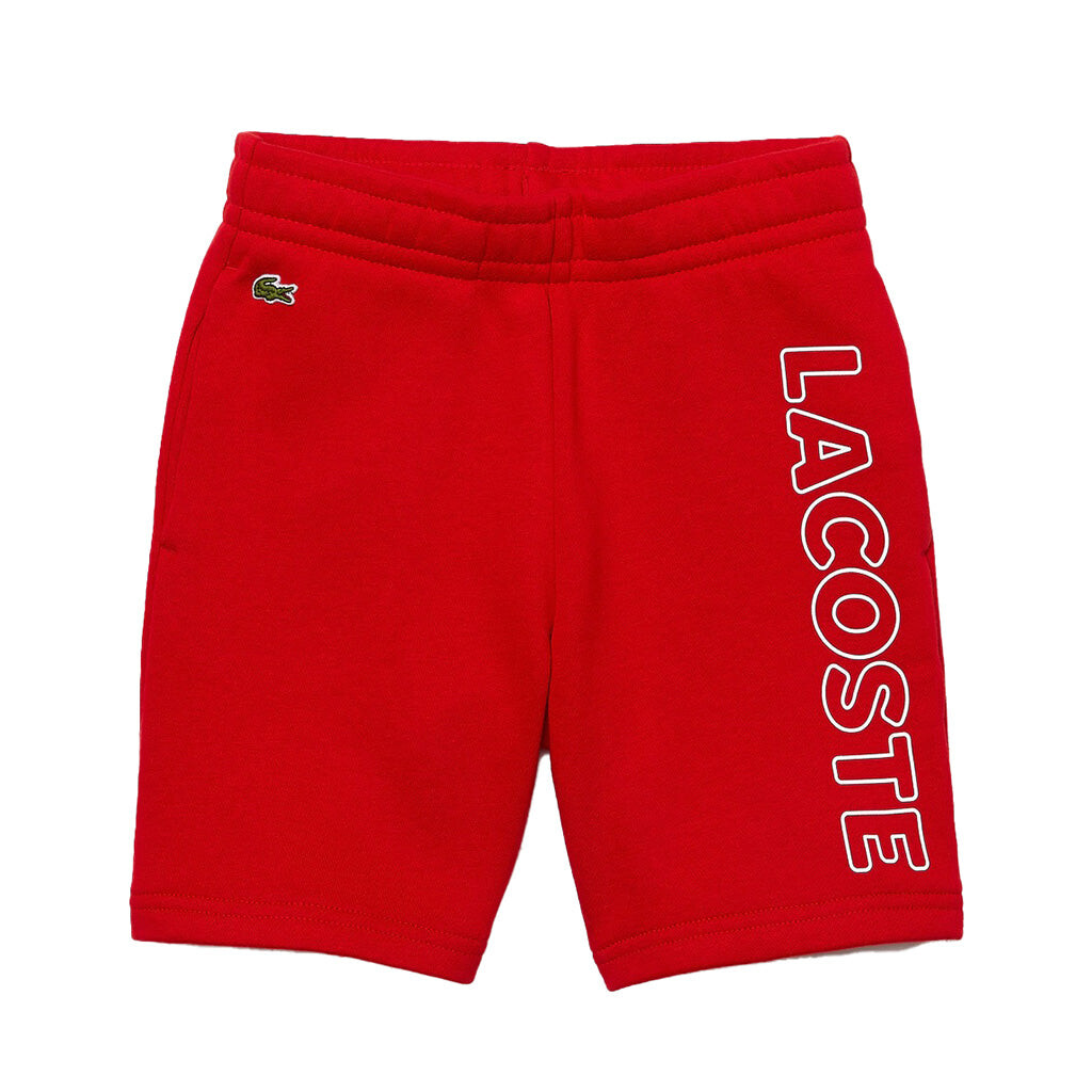 

Красные шорты с монограммой и логотипом сбоку Lacoste, красный