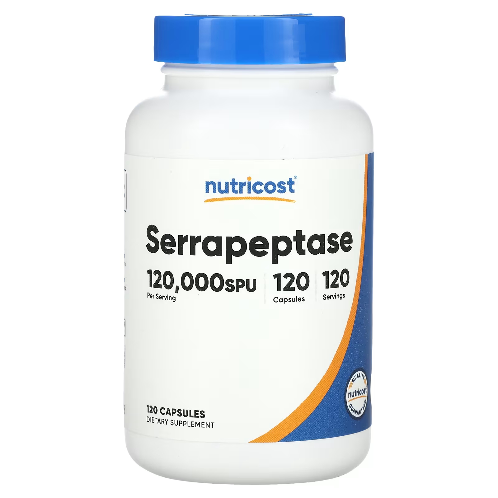 Серрапептаза Nutricost 120 000 SPU, 120 капсул doctor s best серрапептаза высокой эффективности 120 000 spu 90 капсул
