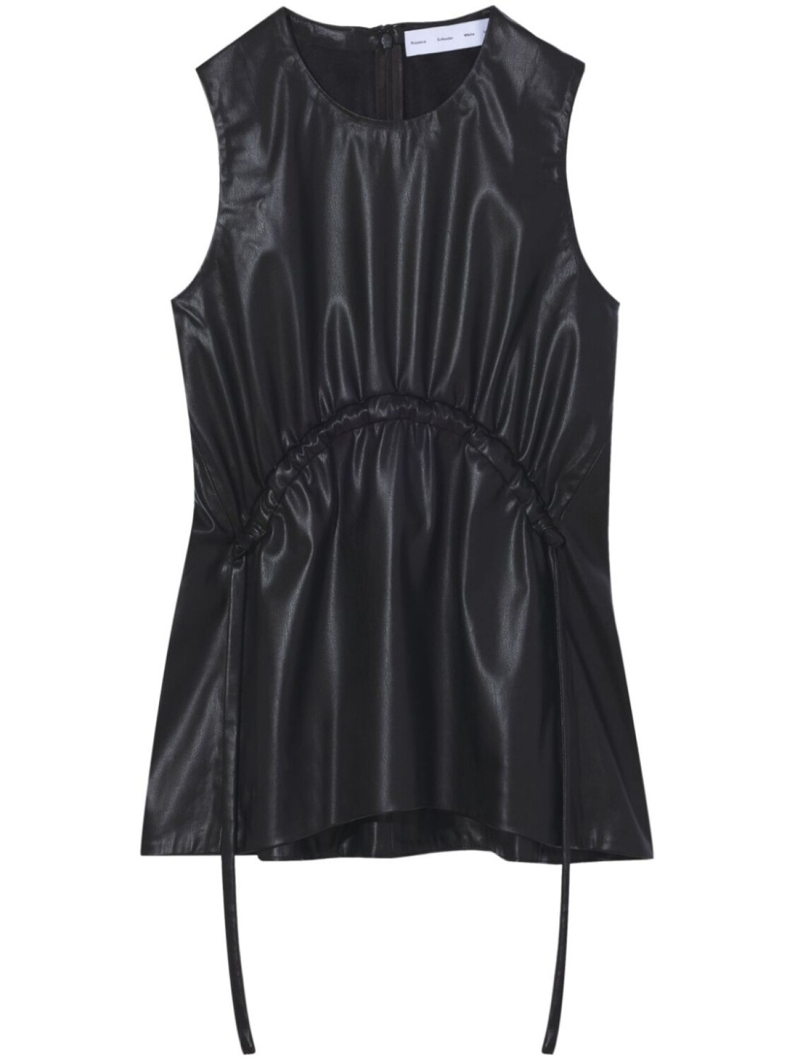 

Топ из искусственной кожи с кулиской Proenza Schouler White Label, черный