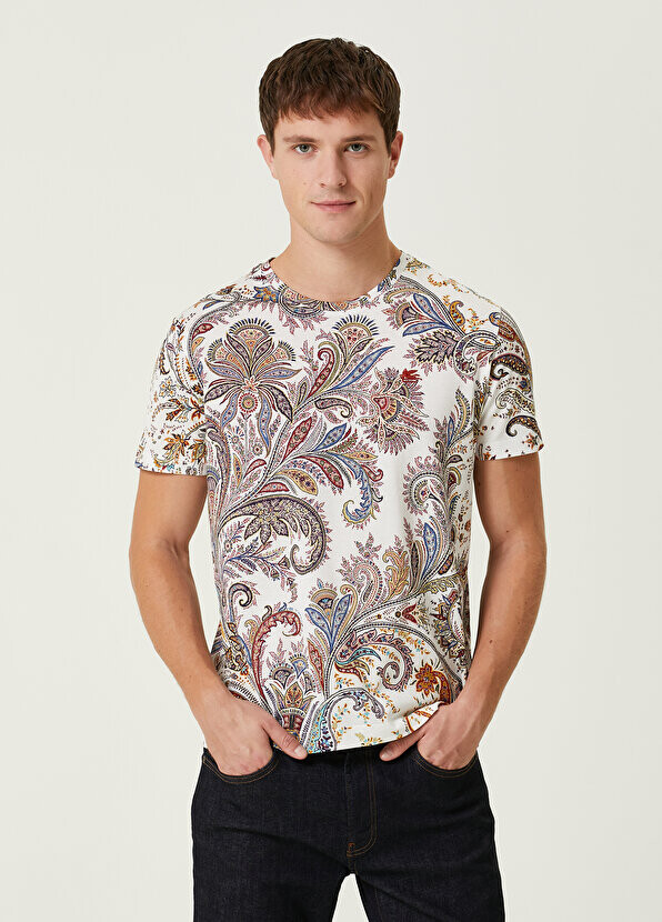 

Белая футболка с цветочным узором Etro, Белый