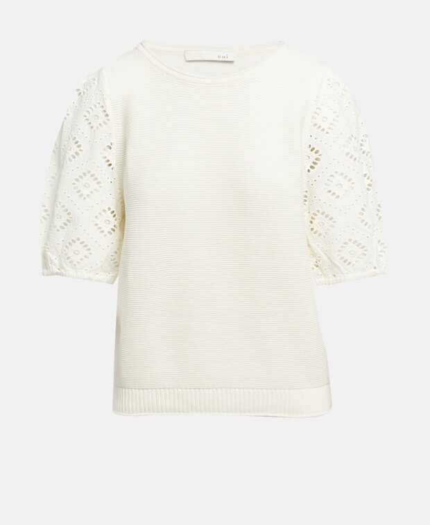 

Пуловер с короткими рукавами Oui, цвет Wool White
