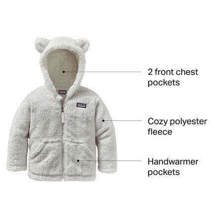 цена Флисовая куртка с капюшоном Furry Friends — для малышей Patagonia, белый