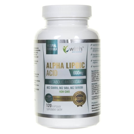 Wish Pharmaceutical, Альфа-липоевая кислота (АЛК) 600 мг, 120 капсул