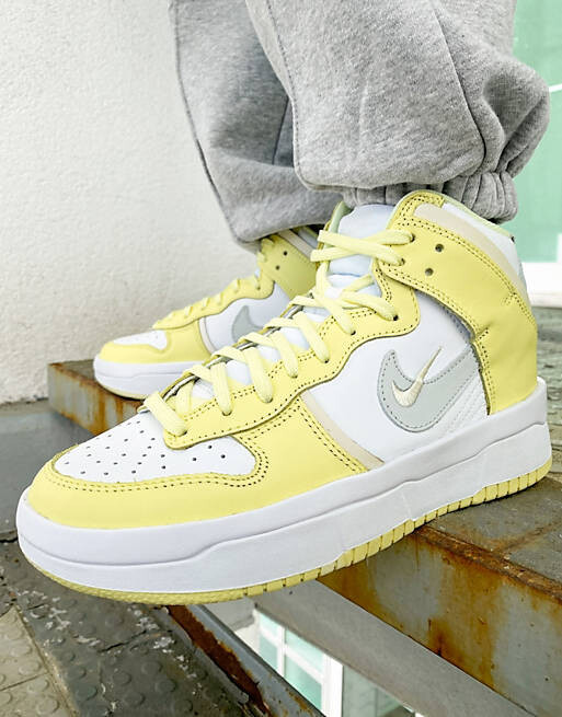 

Бело-желтые кроссовки Nike Dunk Hi Up