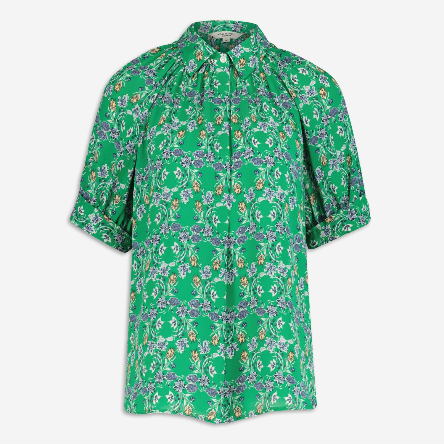 Зеленая блузка с цветочным узором Max Studio