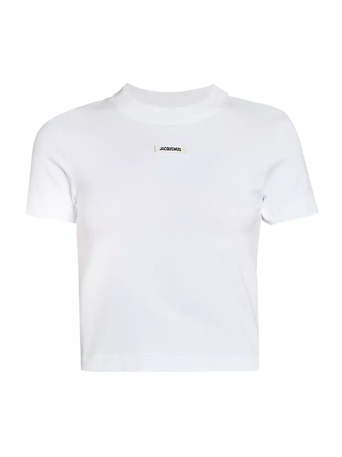

Хлопковая футболка с логотипом в крупный рубчик Jacquemus, белый