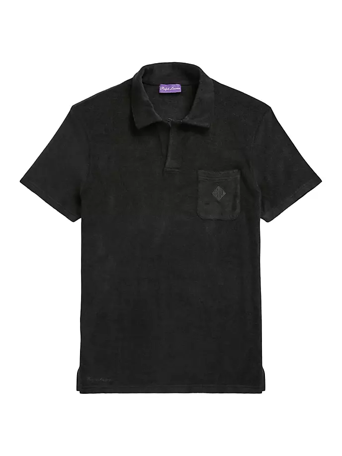 

Терри-рубашка-поло с короткими рукавами Luxe Riviera Ralph Lauren Purple Label, черный