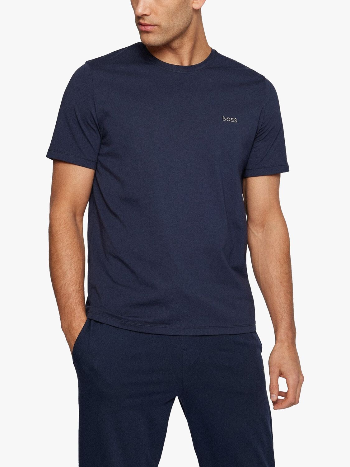 

Футболка BOSS для отдыха из смесового хлопка HUGO BOSS, темно-синий