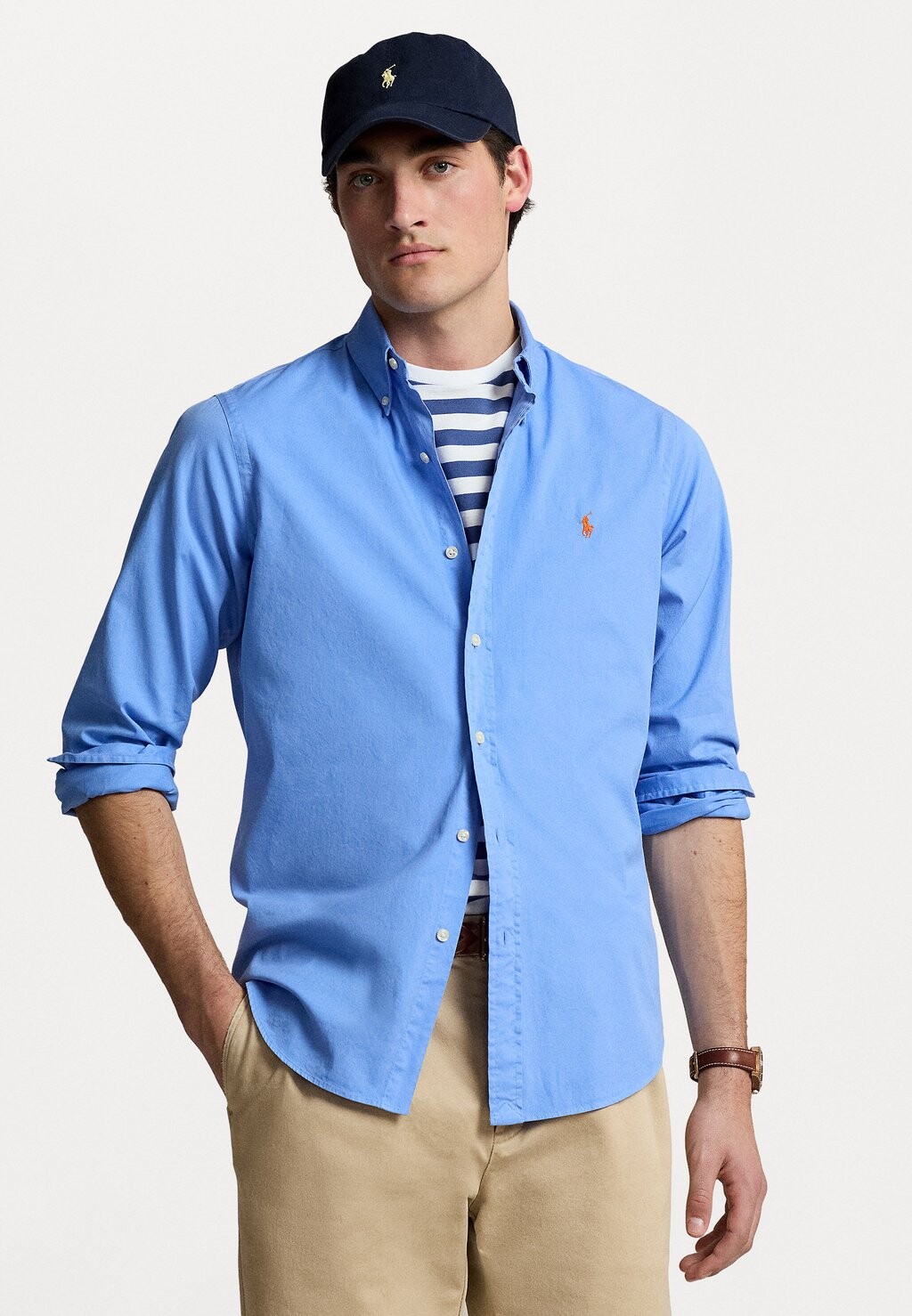 Рубашка Long Sleeve Sport Polo Ralph Lauren, цвет harbor island blue поло short sleeve polo ralph lauren цвет harbor island blue light navy