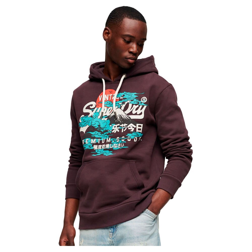 

Худи Superdry Japanese Vintage Logo Graphic, красный