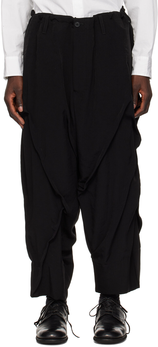 

Черные брюки со сборками Yohji Yamamoto