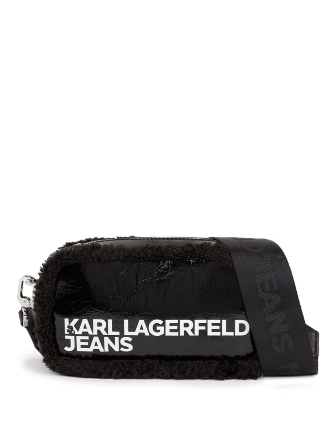 

Karl Lagerfeld Jeans сумка через плечо с мехом и логотипом, черный