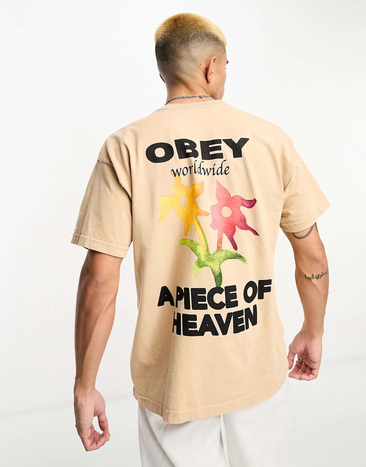 

Бежевая футболка Obey a Piece of Heaven, Бежевый