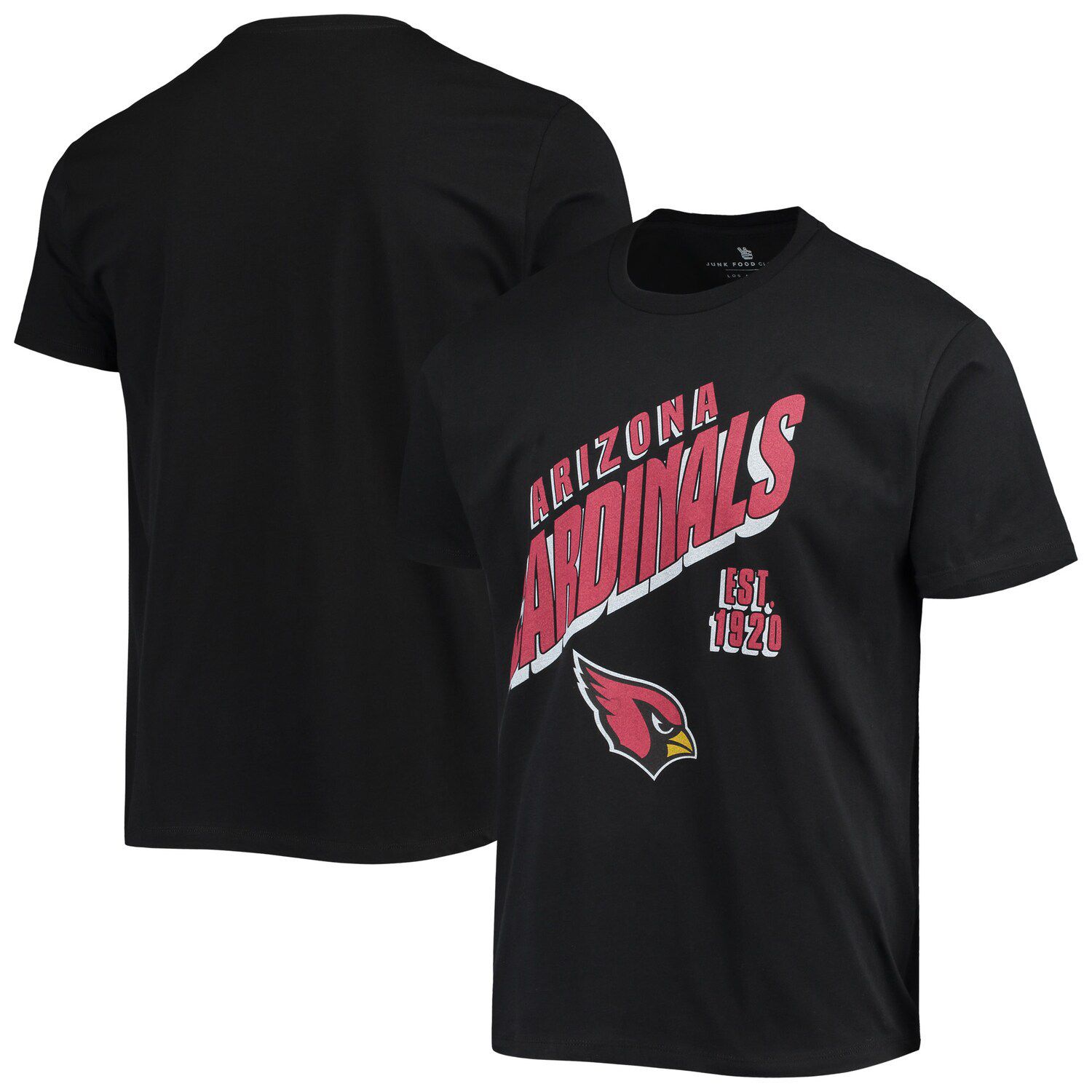 Черная мужская футболка Junk Food Arizona Cardinals с наклоном