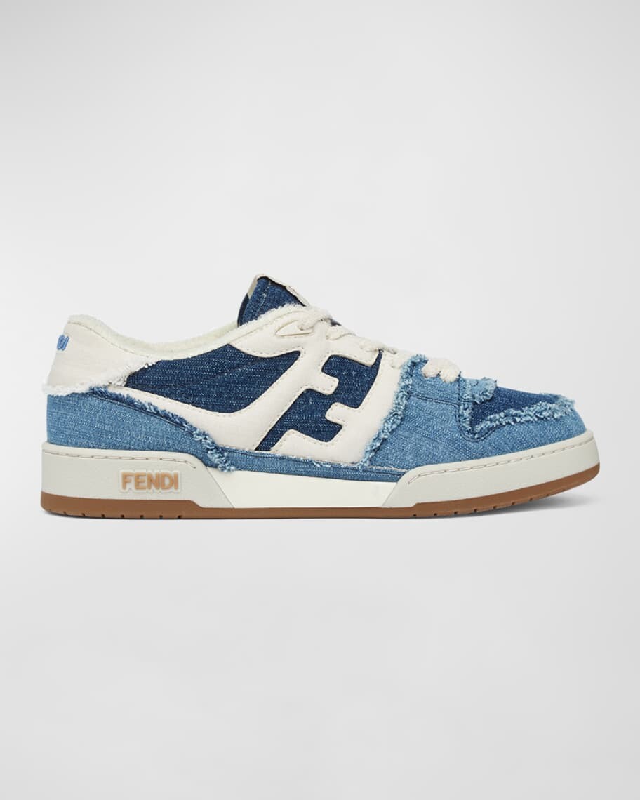 

Мужские низкие кроссовки Match из смешанной джинсовой ткани Fendi