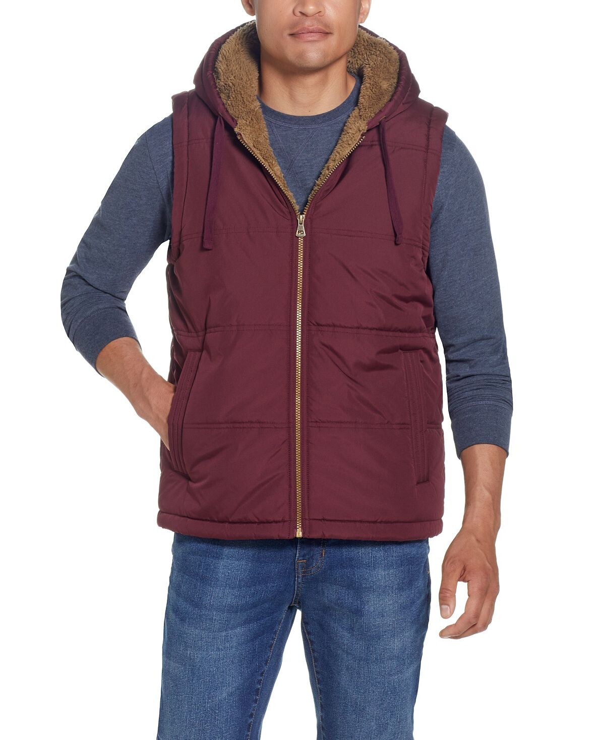 

Мужской пуховик с капюшоном на подкладке из шерпы Weatherproof Vintage
