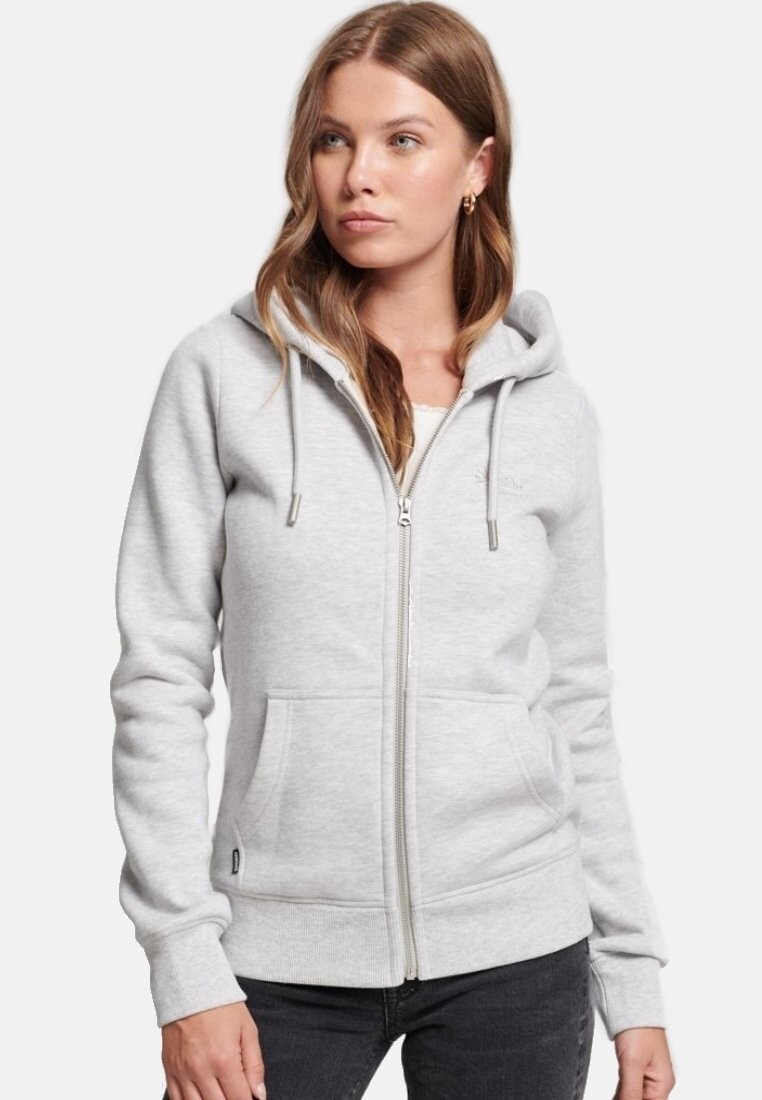

Толстовка на молнии Superdry Vintage, ледниковый серый меланж