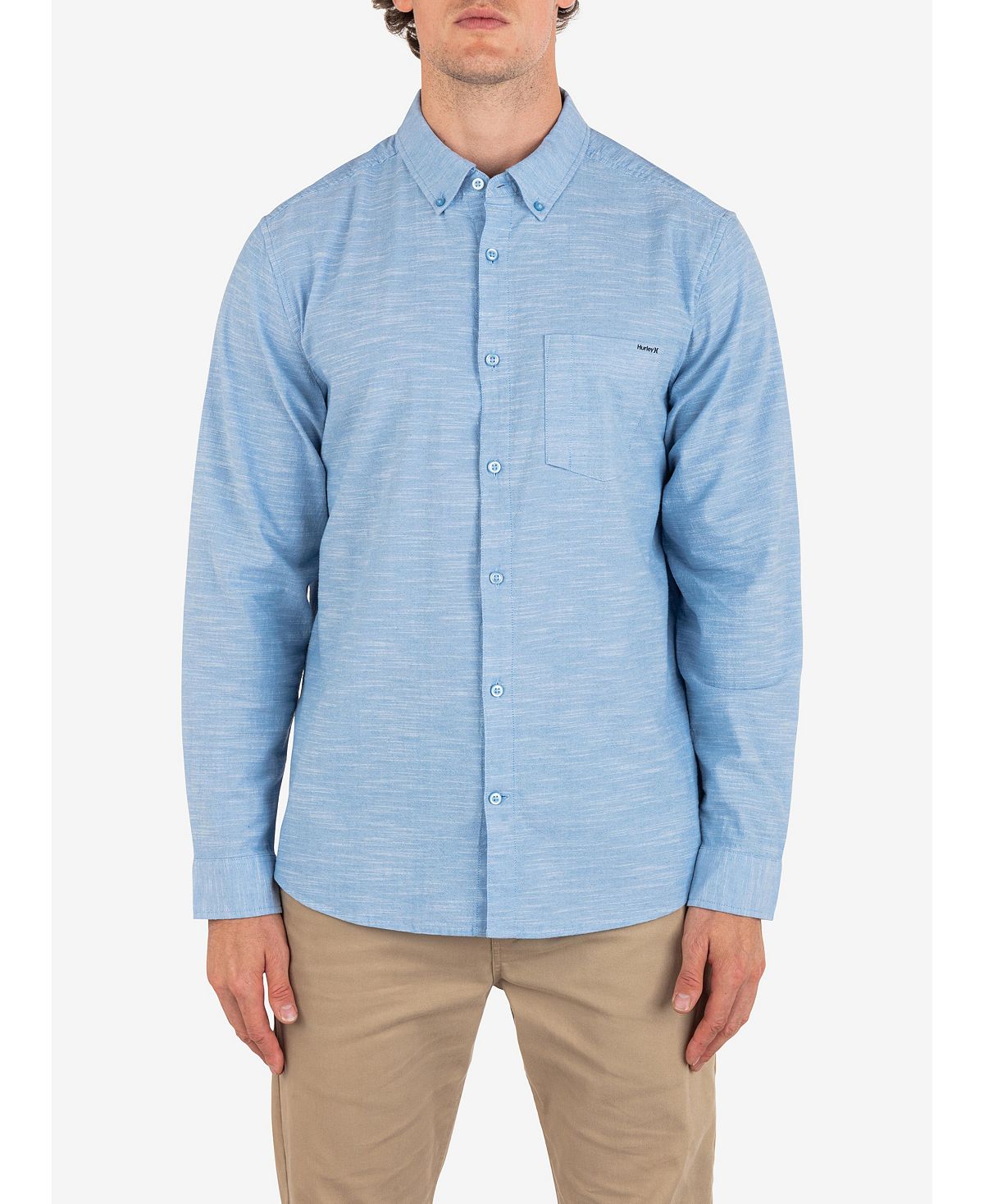 Мужская рубашка OAO стрейч с длинным рукавом Hurley цена и фото