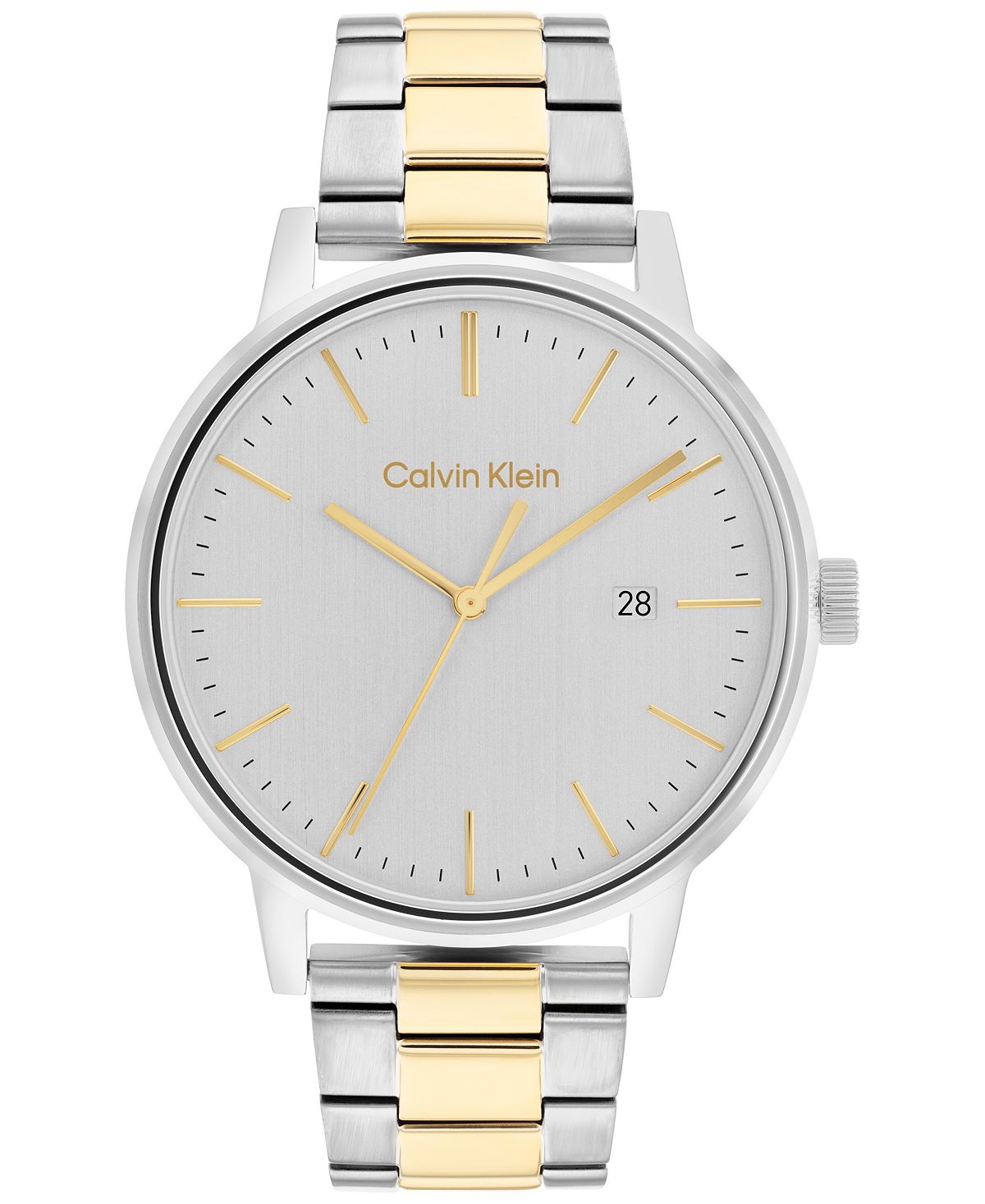Двухцветные часы-браслет из нержавеющей стали, 43 мм Calvin Klein футболка calvin klein jeans two tone monogram regular бежевый
