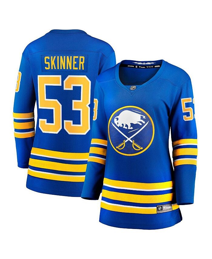 

Женская футболка с логотипом Jeff Skinner Royal Buffalo Sabers Home Premier Breakaway Player Fanatics, синий