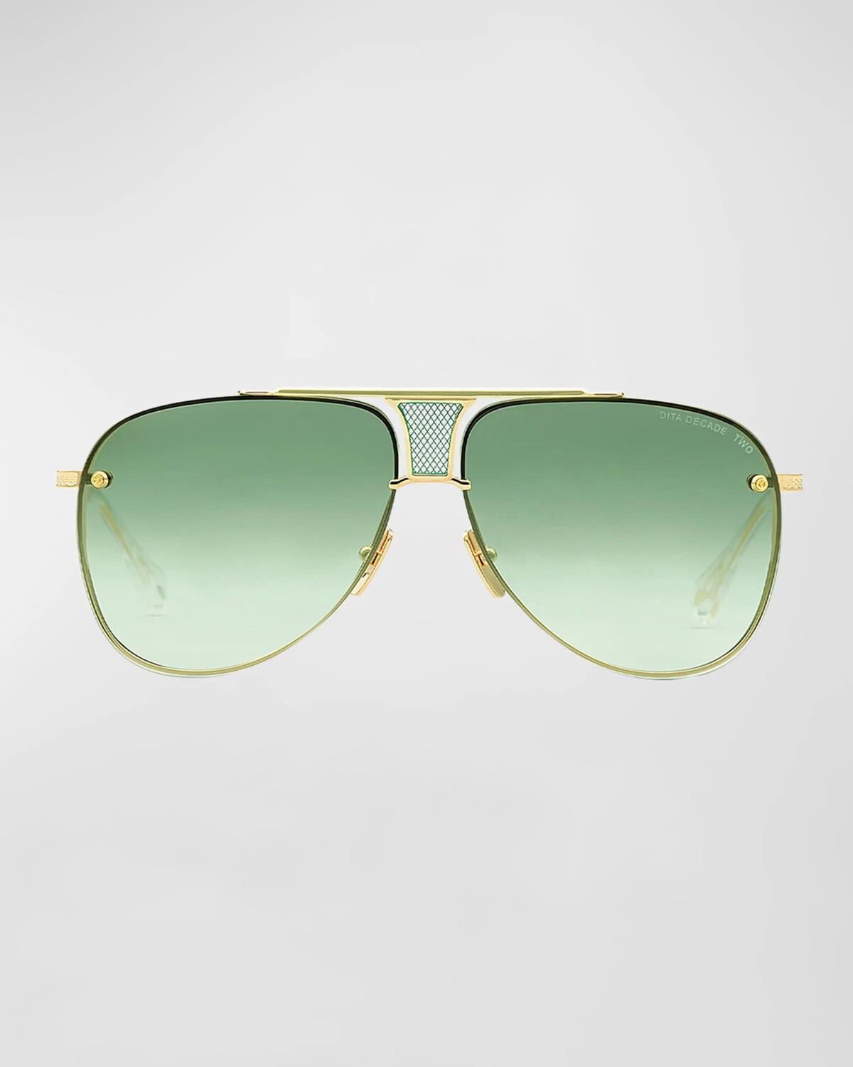 

Мужские титановые солнцезащитные очки-авиаторы Decade-Two Dita, цвет Yellow Gold - Crystal Clear