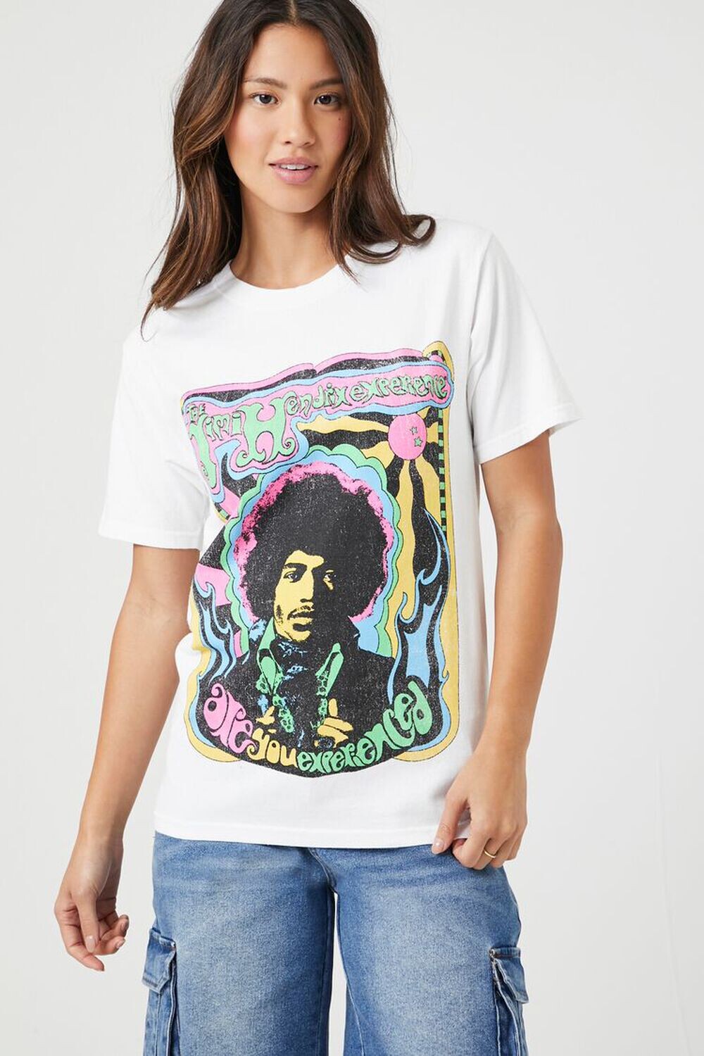 

Футболка с рисунком Prince Peter Jimi Hendrix Forever 21, белый