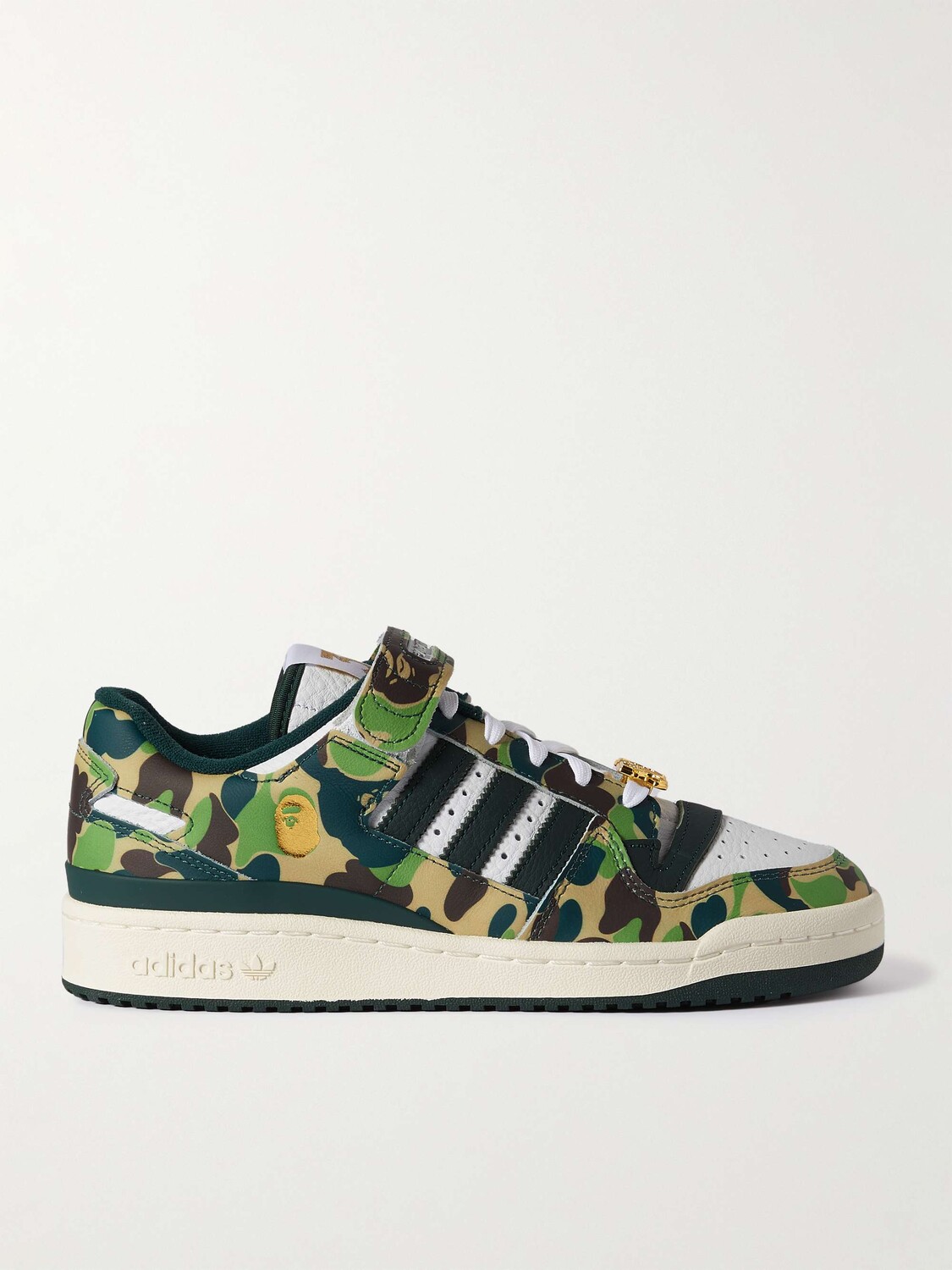 

Низкие кожаные кроссовки с принтом A Bathing Ape Forum 84 ADIDAS ORIGINALS, зеленый